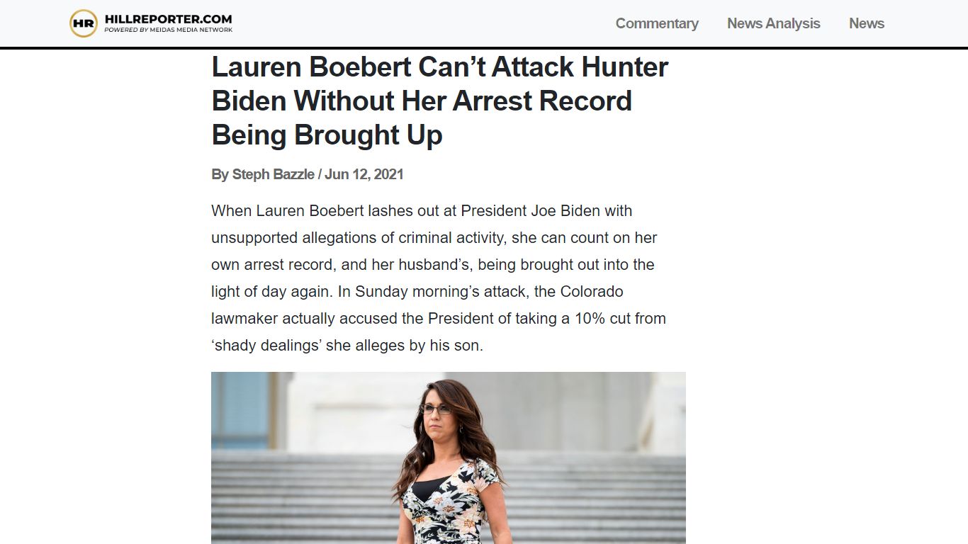 Lauren Boebert Can't Attack Hunter Biden Without Her Arrest Record ...