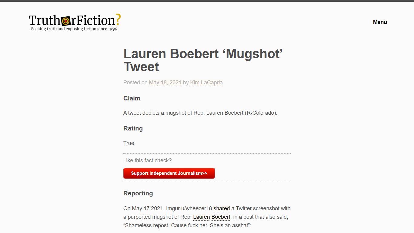 Lauren Boebert 'Mugshot' Tweet - Truth or Fiction?